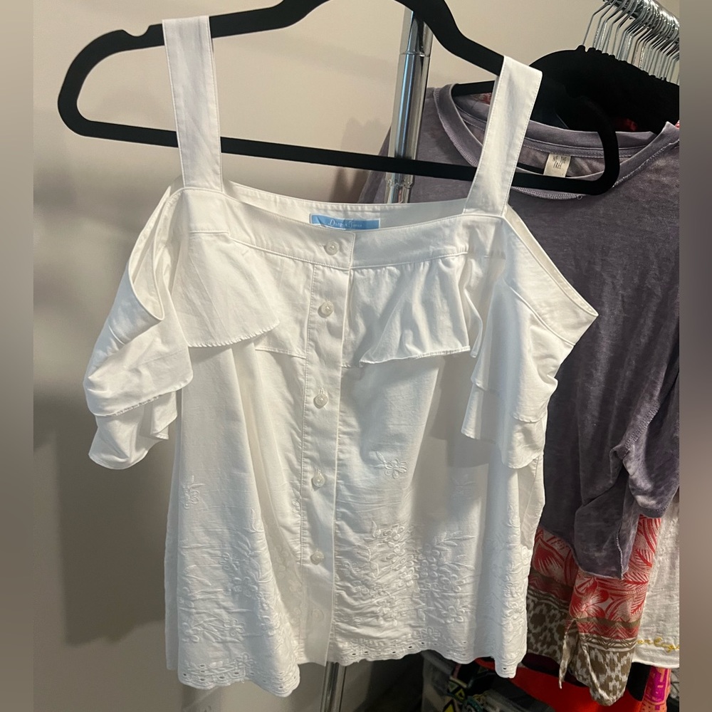 Draper James White Blouse